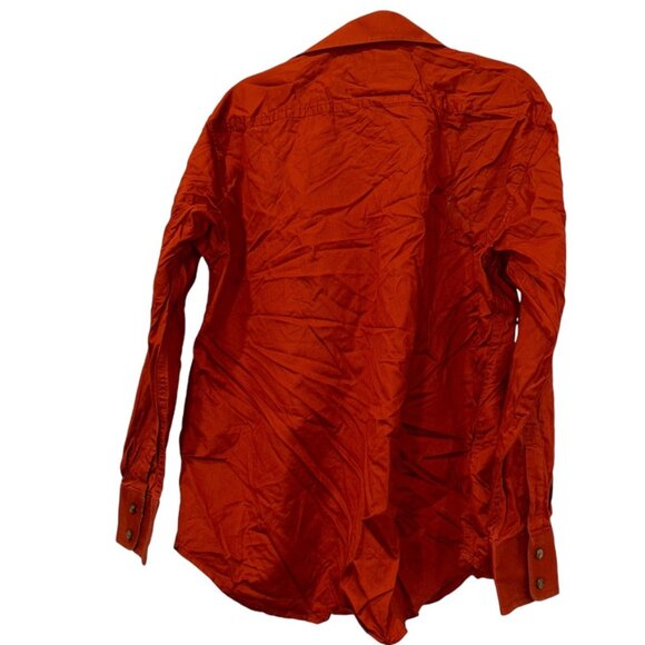 robert Graham burnished red rust orange mens button down shirt EUC L STR… - Picture 4 of 4
